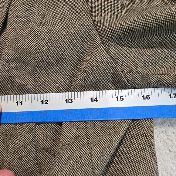 Vtg Liz Claiborne Classic Brown Wool Blend Blazer Peplum Cut Sz 8P Officecore - Picture 7 of 12